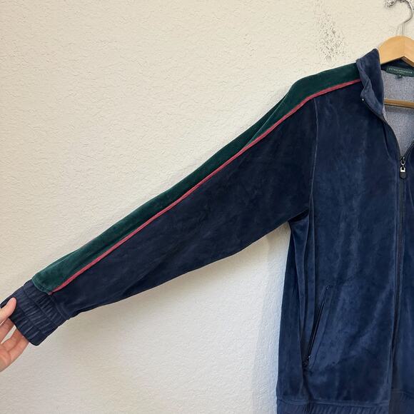EXTRACURRICULAR Velour Jacket Navy Blue Full Zip Track Training Outdoor - Picture 5 of 8